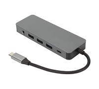 BROLEO Extenseur de port USB, hub USB C en alliage d'aluminium, port USB 3.0 gris 11 en 1 pour clavier et souris