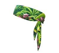 BROLEO Foulard de sport avec impression scène de jungle tropicale, absorbant la transpiration et respirant, bandeau de mouvement, foulard double face