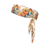 BROLEO Foulard de sport avec imprimé citrouilles d'aquarelle, bandeau décontracté, élastique, absorbant la transpiration, réglable, antidérapant