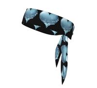BROLEO Foulard de sport avec imprimé cœur et bulles de glace, absorbant la transpiration et respirant, bandeau de mouvement, foulard double face