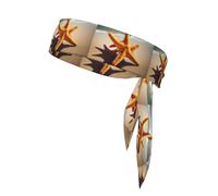 BROLEO Foulard de sport avec imprimé étoiles de mer - Absorbe la transpiration et respirant - Bandeau de mouvement - Double face