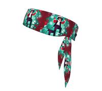 BROLEO Foulard de sport avec imprimé Merry Christmas wishes - Absorbe la transpiration et respirant - Bandeau de mouvement - Double face