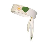 BROLEO Foulard de sport hexagonal imprimé blanc Blooming, absorbant la transpiration et respirant, bandeau de mouvement, foulard double face