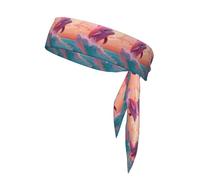 BROLEO Foulard de sport imprimé dauphin rose, absorbant la transpiration et respirant, bandeau de mouvement, foulard double face
