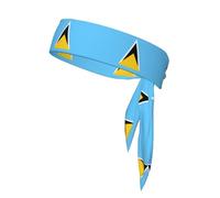 BROLEO Foulard de sport imprimé drapeau de Sainte-Lucie absorbant la transpiration et respirant, bandeau de mouvement, foulard double face