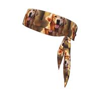 BROLEO Foulard de sport imprimé golden retriever pour chien, absorbant la transpiration et respirant, bandeau de mouvement, foulard double face