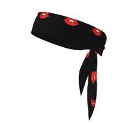 BROLEO Foulard de sport imprimé « I love you red lips » absorbant la transpiration et respirant, bandeau de mouvement, foulard double face