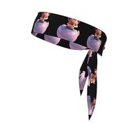 BROLEO Foulard de sport imprimé Little Fox on the Pink Planet - Absorbe la transpiration et respirant - Bandeau de mouvement - Double face