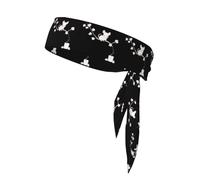 BROLEO Foulard de sport imprimé Little Mouse sur branche de magnolia absorbant la transpiration et respirant, bandeau de mouvement, foulard double face