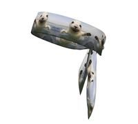 BROLEO Foulard de sport imprimé phoque pour bébé, absorbant la transpiration et respirant, bandeau de mouvement, foulard double face