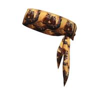 BROLEO Foulard de sport pour couple de chouettes, perchoirs, arbre, décontracté, élastique, absorbant la transpiration, réglable, antidérapant