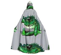 BROLEO Gator Cape à capuche sans fermeture éclair pour adulte Motif imprimé vert