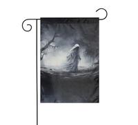 BROLEO Ghost by the dead tree Impression mât de drapeau extérieur cour décoration mode 30,5 x 45,7 cm