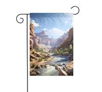 BROLEO Grand Canyon Printing Mât de drapeau de jardin extérieur Décoration de cour 30,5 x 45,7 cm