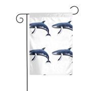 BROLEO Grand requin imprimé mât de drapeau de jardin extérieur décoration de cour tendance 30,5 x 45,7 cm