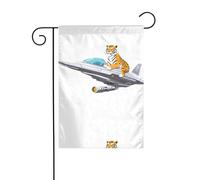 BROLEO Grand tigre sur le vaisseau spatial Impression Quatre saisons Drapeau de jardin Décoration cour 30,5 x 45,7 cm