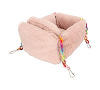 BROLEO Hamac à Chaîne pour Hamster, Lit Suspendu pour Hamster, Mignon et Respectueux de la Peau avec Petit Oreiller pour Ours Dorés pour Perroquets pour Chinchillas (L)