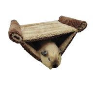 BROLEO Hamac suspendu pour petits animaux, hamac pour hamsters, peluche chaude et confortable pour hamster doré (couleur du café)