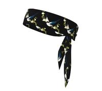 BROLEO Hirondelle florale sur une branche - Foulard de sport, absorbant la transpiration et respirant, bandeau de mouvement, foulard double face