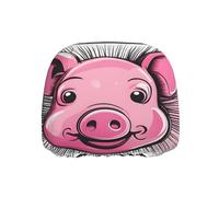 BROLEO Housse d'appui-tête de voiture avec imprimé visage de cochon rose drôle - 1 pièce élastique confortable