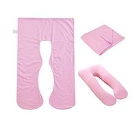 BROLEO Housse de coussin de maternité en forme de U pour dormir, taie d'oreiller de rechange (rose)