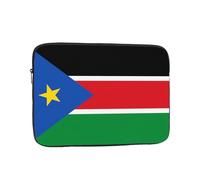BROLEO Housse de protection portable antichoc pour ordinateur portable de 10 pouces avec imprimé drapeau du Soudan du Sud, pour hommes et femmes, voyage d'affaires, école et bureau usage quotidien