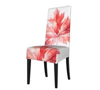 BROLEO Housses de chaise de salle à manger amovibles avec motif feuille d'érable rouge, douces, confortables, infroissables, pas de repassage nécessaire, extensibles pour la plupart des chaises sans