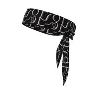 BROLEO I Love You Broderie Peinture Imprimés Foulard de sport, absorbant la transpiration et respirant, bandeau de mouvement, foulard double face