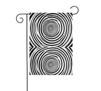 BROLEO illusion d'optique en spirale gif impression mât de drapeau extérieur cour décoration mode 30,5 x 45,7 cm