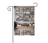 BROLEO Images sur le mur Impression sur mât de drapeau extérieur Décoration de cour double face 30,5 x 45,7 cm