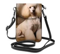 BROLEO Impression caniche - Téléphone portable pour femme avec prépuce en cuir - Étui à rabat - Petite bandoulière réglable