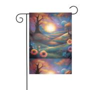 BROLEO Impression de scène de rêve - Mât de drapeau de jardin - Décoration extérieure - Double face - 30,5 x 45,7 cm