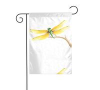 BROLEO Impression libellule sur une branche - Mât de drapeau de jardin - Décoration extérieure - Double face - 30,5 x 45,7 cm