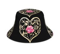 BROLEO Intoxicated Romance Prints Chapeau cloche réfléchissant léger, respirant et pliable pour homme et femme Noir