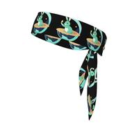 BROLEO Jade Rabbit on the Planet Foulard de sport absorbant la transpiration et respirant, bandeau de mouvement, foulard double face