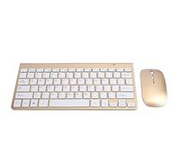 BROLEO Jeu de clavier et souris design ergonomique, clavier sans fil, accessoires d'ordinateur de bureau à domicile (or)