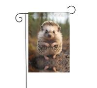 BROLEO Joli hérisson imprimé quatre saisons drapeau de jardin décoration cour 30,5 x 45,7 cm