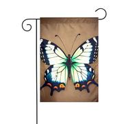 BROLEO Joli petit papillon imprimé mât de drapeau de jardin extérieur cour décoration mode 30,5 x 45,7 cm