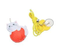 BROLEO Jouets à l'herbe à Chat, Porte Suspendue élastique, Jouet pour Chat en Feutre en Forme de Chaton, Relaxant pour l'exercice à la Maison