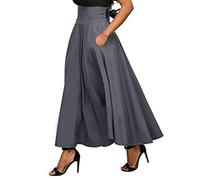 BROLEO Jupe longue, jupe longue respirante et élégante pour femme, gris foncé, Taille S