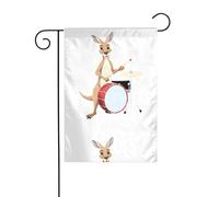 BROLEO Kangourou jouant de la batterie impression quatre saisons drapeau jardin cour décoration 30,5 x 45,7 cm