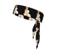 BROLEO Kiss the Bunny Prints Foulard de sport absorbant la transpiration et respirant, bandeau de mouvement, foulard double face