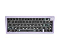 BROLEO Kit de clavier de bricolage, kit de clavier à trois modes 67 touches type C avec câble remplaçable à chaud, connexion sans fil 2,4 G 5,0 avec RGB pour bureau (violet)