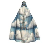BROLEO Ladder To The Clouds Impression Halloween Adulte Cape à Capuche Hommes et Femmes Vêtements Mantele Jeu de rôle