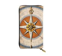 BROLEO Law of The Compass Sea Portefeuille long en cuir pour filles et femmes à la mode - Durable, élégant et fonctionnel, Noir , Taille unique