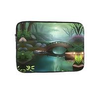 BROLEO Little Bridge in The East Prints Housse de protection portable antichoc pour ordinateur portable 10" pour homme et femme, voyage d'affaires, école et bureau pour une utilisation quotidienne