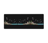 BROLEO Little Girl Watching Seagulls On The Reef Tapis de souris extra large avec forte adhérence, durable, bord de verrouillage précis 30,5 x 80 cm