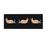 BROLEO Little Kangouroo Sleeping On The Plane Tapis de souris Impression Extra Large Forte adhérence, durable, bord de verrouillage précis 30,5 x 80 cm