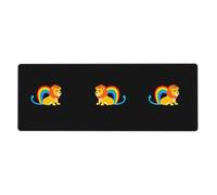 BROLEO Little Lion On The Rainbow Tapis de souris extra large avec forte adhérence, durable, bord de verrouillage précis 30,5 x 80 cm