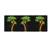 BROLEO Little Monkey Climbing A Tree Print Tapis de souris extra large Forte adhérence, durable, bord de verrouillage précis 30,5 x 80 cm